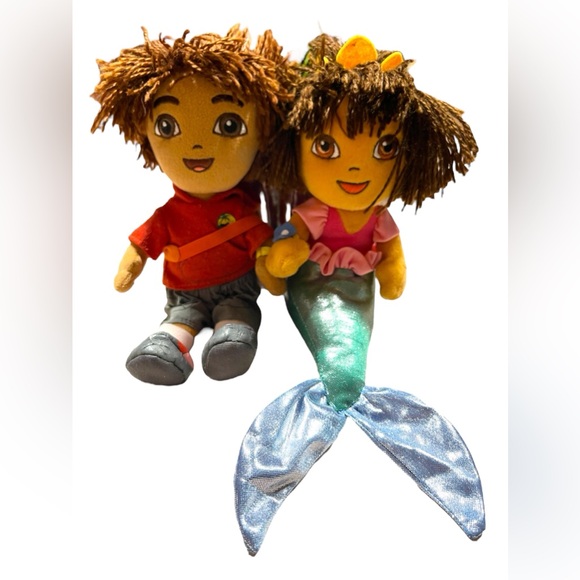 Dora Mermaid & Diego TY Beanie Babies Plush 2007-2011 - Picture 1 of 17